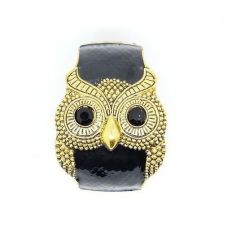 Cool Black Wide Owl Bangle Bracelet